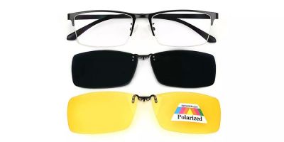 Clip On Sunglasses Black 9267