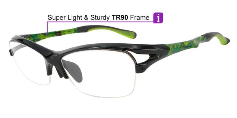 Prescription Sports & Safety Glasses 6028  Black Green