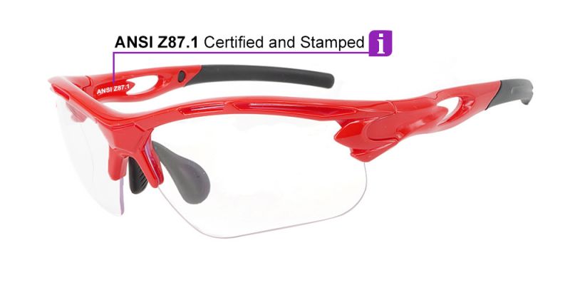 Prescription Safety Glasses Q52 Red - ANSI Z87.1 Certified