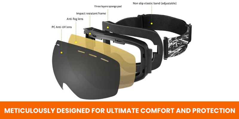 Prescription Ski and Snowboard Goggles NF151 Black